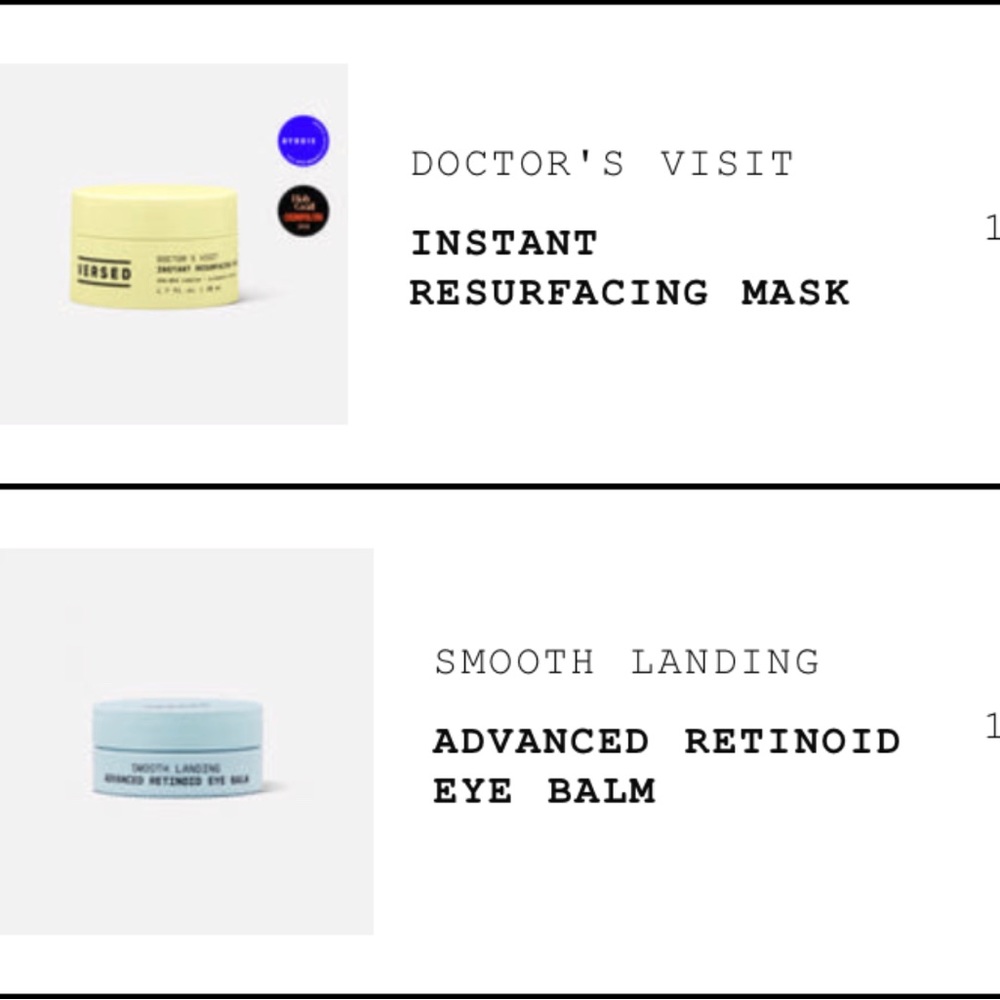Versed Skincare Bundle! Instant Resurfacing Mask and Advanced Retinoid Eye Balm
